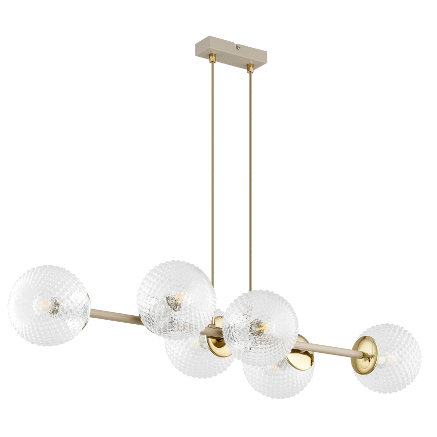 Brilagi - Hängeleuchte an Kabel STELLA 6xE27/60W/230V beige/gold