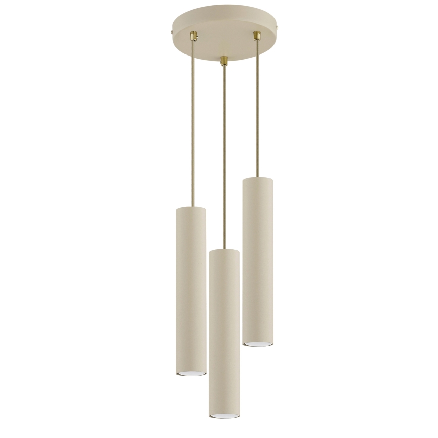 Brilagi - Hängeleuchte an Kabel TUBE 3xGU10/15W/230V beige/gold