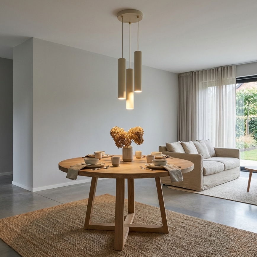 Brilagi - Hängeleuchte an Kabel TUBE 3xGU10/15W/230V beige/gold