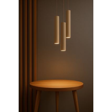 Brilagi - Hängeleuchte an Kabel TUBE 3xGU10/15W/230V beige/gold