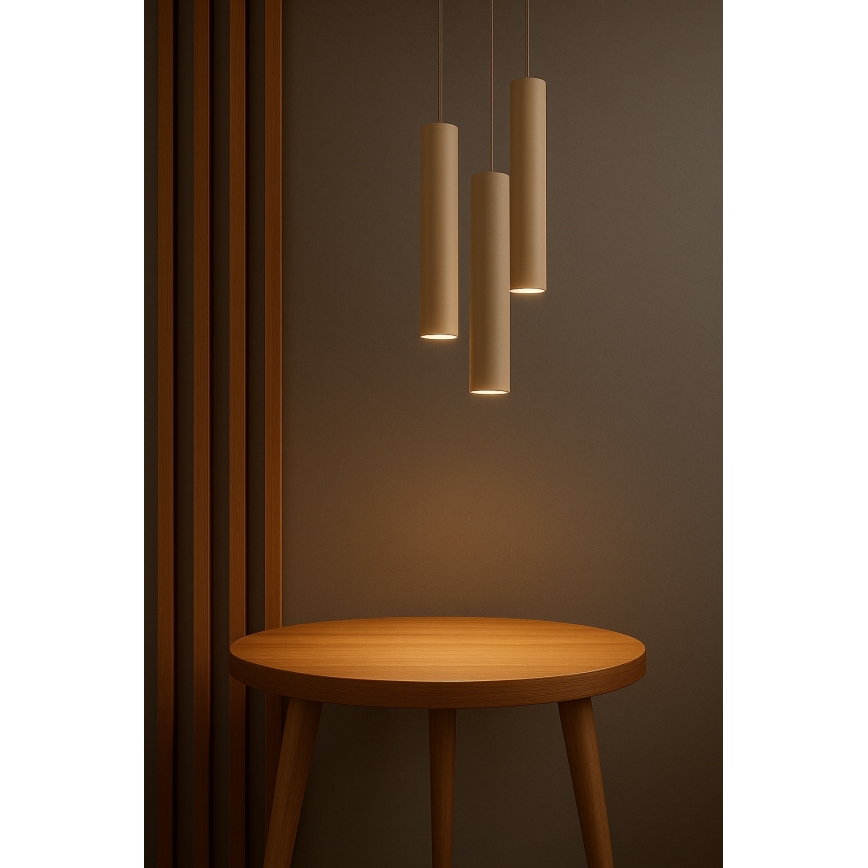 Brilagi - Hängeleuchte an Kabel TUBE 3xGU10/15W/230V beige/gold