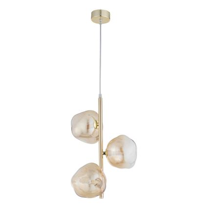 Brilagi - Hängeleuchte an Kabel VULCANO 3xG9/8W/230V gold/rauchbeige