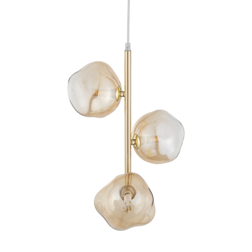 Brilagi - Hängeleuchte an Kabel VULCANO 3xG9/8W/230V gold/rauchbeige