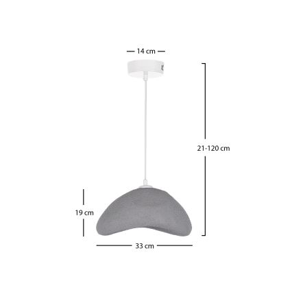 Brilagi - Hängeleuchte an Kabel WABI SABI 1xE27/40W/230V Ø 33 cm grau