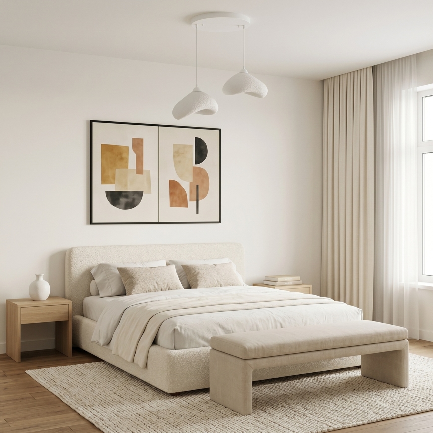 Brilagi - Hängeleuchte an Kabel WABI SABI 2xE27/40W/230V Ø 45 cm weiß