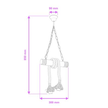 Brilagi - Hängeleuchte an Kette KOS 2xE27/60W/230V Buche