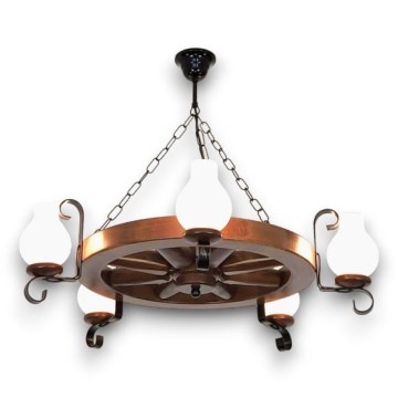 Brilagi - Hängeleuchte an Kette ROATA 5xE14/40W/230V Buche/Walnuss