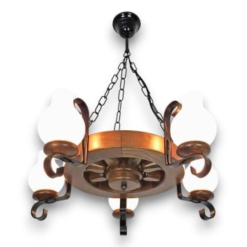 Brilagi - Hängeleuchte an Kette ROATA 5xE14/40W/230V Buche/Walnuss