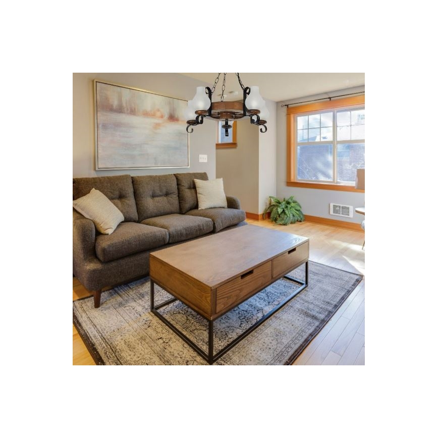 Brilagi - Hängeleuchte an Kette ROATA 5xE14/40W/230V Buche/Walnuss