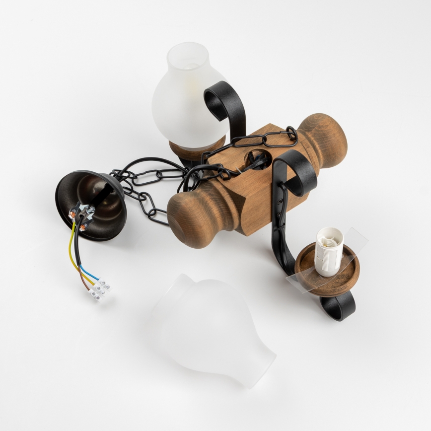 Brilagi - Hängeleuchte an Kette RUSTIC 2xE14/40W/230V Buche