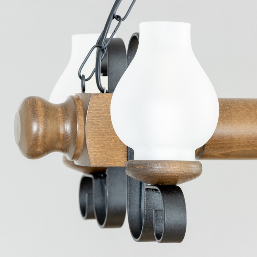 Brilagi - Hängeleuchte an Kette RUSTIC 4xE14/40W/230V Buche/Walnuss