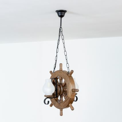 Brilagi - Hängeleuchte an Kette TIMONA 2xE14/40W/230V Buche/Walnuss