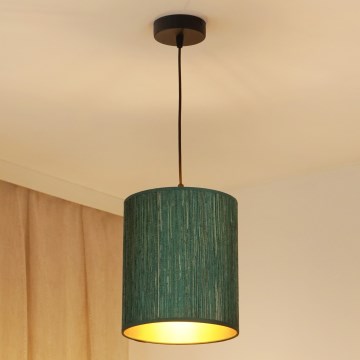 Brilagi - Hängeleuchte an Seil BOSTON ROLLER 1xE27/15W/230V Ø 21 cm Stroh grün/gold