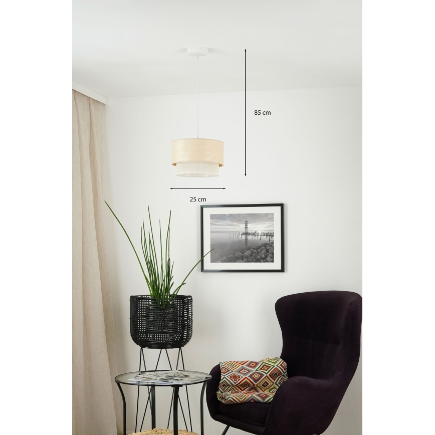 Brilagi - Hängeleuchte ARIZONA BOHO 1xE27/15W/230V d 25 cm beige/weiß