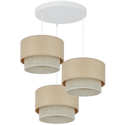 Brilagi - Hängeleuchte ARIZONA BOHO 3xE27/15W/230V beige/weiß