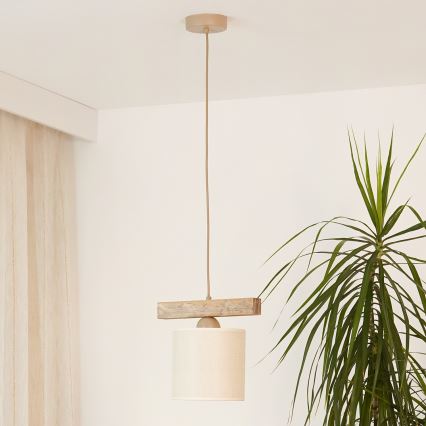 Brilagi - Hängeleuchte FOREST 1xE27/15W/230V Kiefer/braun/cremefarben