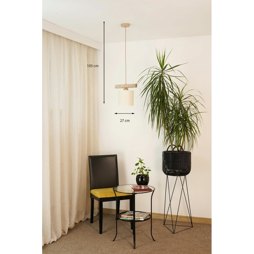 Brilagi - Hängeleuchte FOREST 1xE27/15W/230V Kiefer/braun/cremefarben
