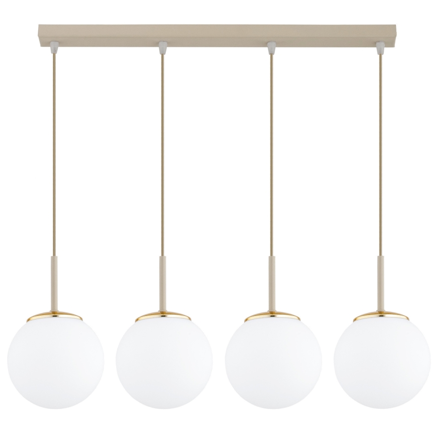 Brilagi - Hängeleuchte MILO mit Kabel 4xE27/60W/230V beige/gold