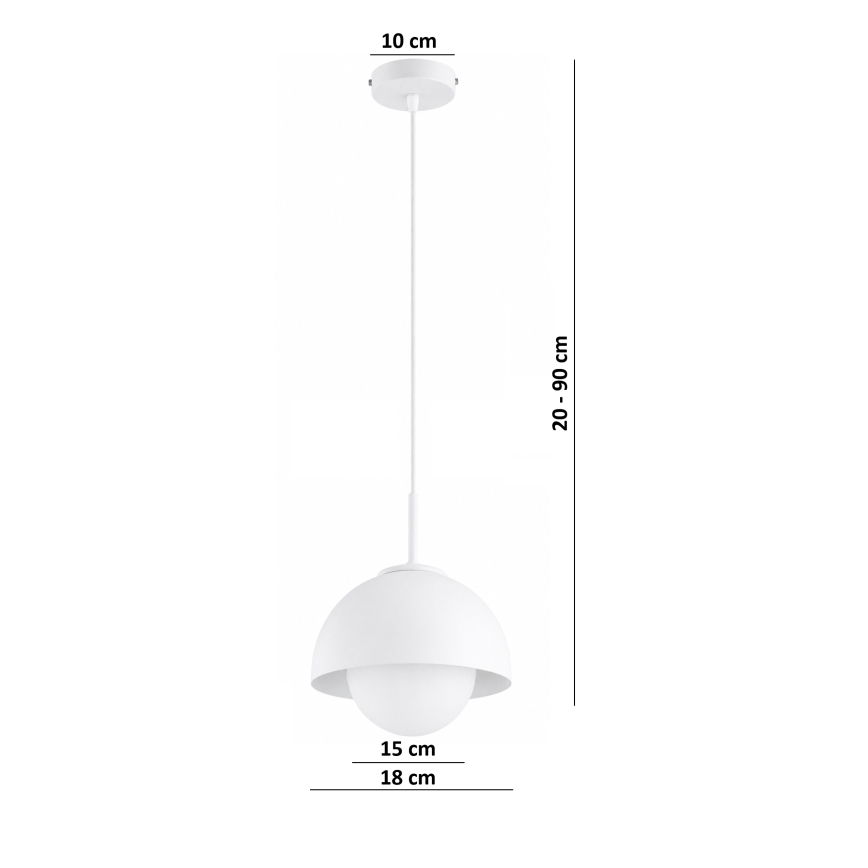 BRILAGI - Hängeleuchte mit Kabel COSMO 1xE27/60W/230V Ø 18 cm weiß