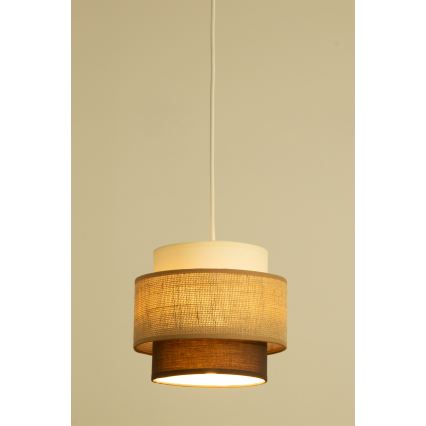 Brilagi - Hängeleuchte mit Kabel RESNA 3xE27/60W/230V Ø 45 cm beige/schwarz