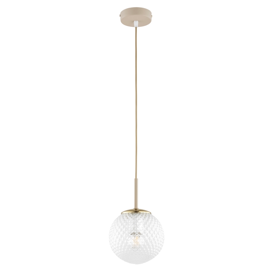 Brilagi - Hängeleuchte mit Kabel STELLA 1x E27/60W/230V, Ø 15 cm, Beige/Gold