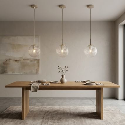 Brilagi - Hängeleuchte mit Kabel STELLA 1x E27/60W/230V, Ø 15 cm, Beige/Gold