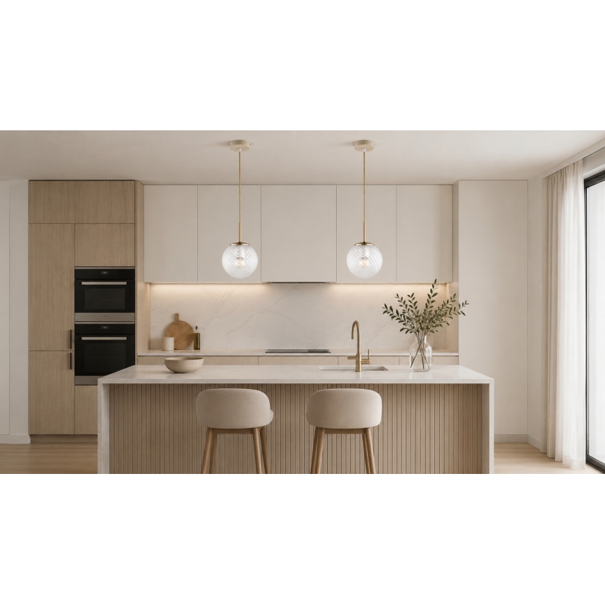 Brilagi - Hängeleuchte mit Kabel STELLA 1x E27/60W/230V, Ø 15 cm, Beige/Gold