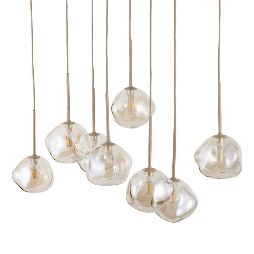 BRILAGI - Hängeleuchte mit Kabelaufhängung VULCANO 8xG9/8W/230V beige/rauchfarbenes Beige