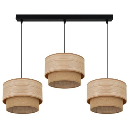Brilagi - Hängeleuchte MONTANA BOHO 3xE27/15W/230V braun/schwarz
