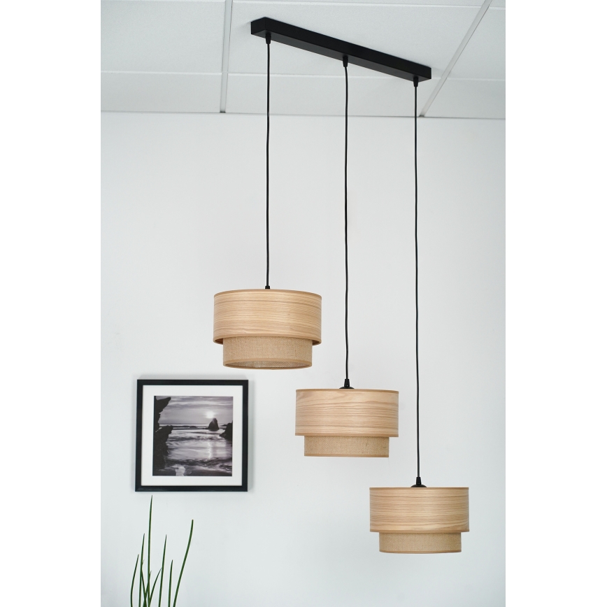 Brilagi - Hängeleuchte MONTANA BOHO 3xE27/15W/230V braun/schwarz