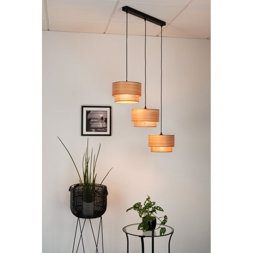 Brilagi - Hängeleuchte MONTANA BOHO 3xE27/15W/230V braun/schwarz