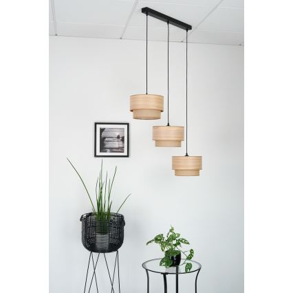 Brilagi - Hängeleuchte MONTANA BOHO 3xE27/15W/230V braun/schwarz