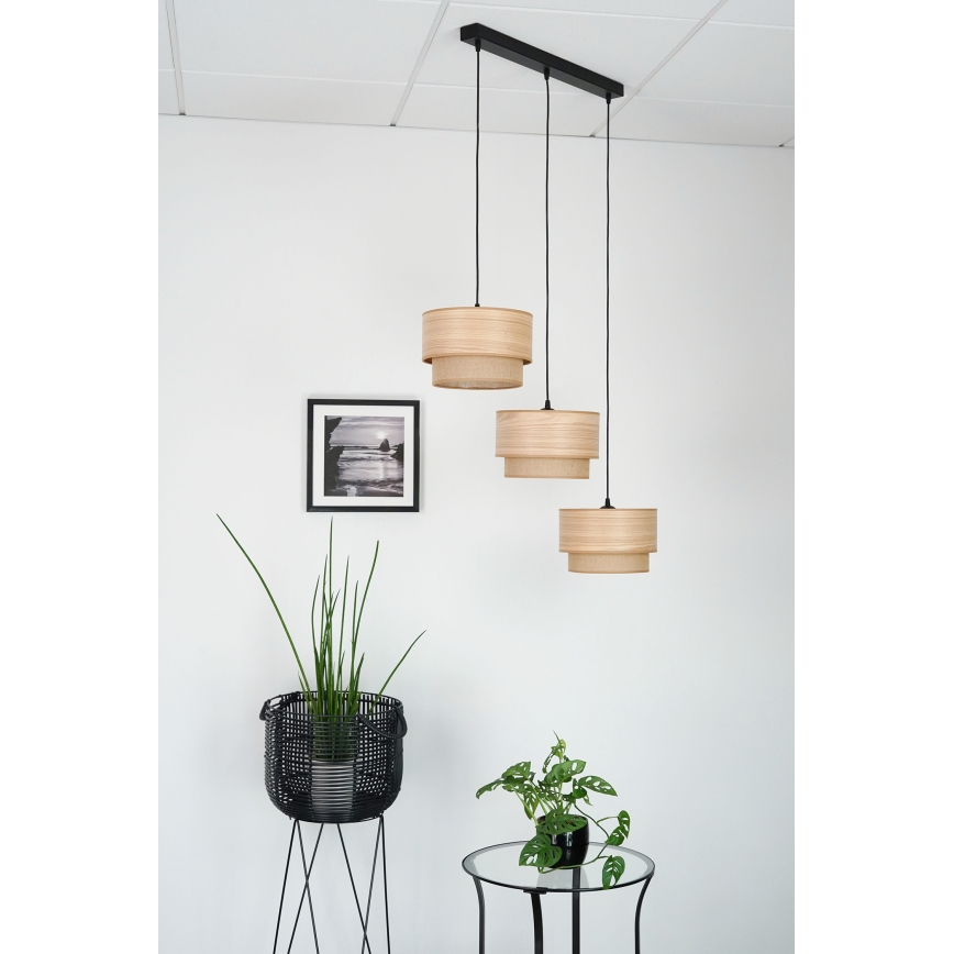 Brilagi - Hängeleuchte MONTANA BOHO 3xE27/15W/230V braun/schwarz