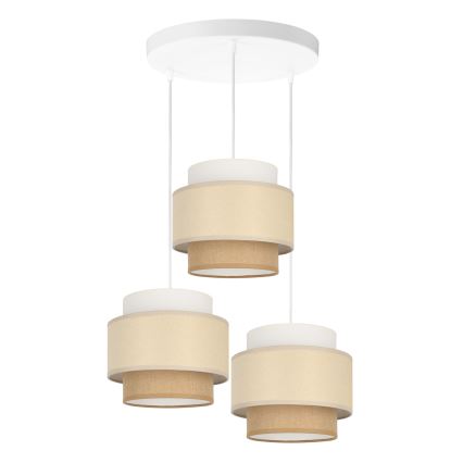 Brilagi - Hängeleuchte RESNA mit Kabelaufhängung, 3xE27/60W/230V, Ø 45 cm, creme/beige