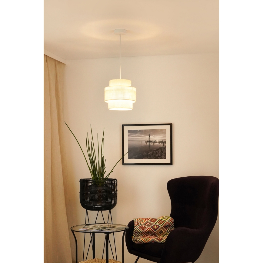 Brilagi - Hängeleuchte SPACE YUTE 1xE27/15W/230V d 25 cm cremefarben/weiß