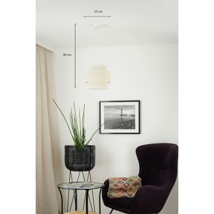 Brilagi - Hängeleuchte SPACE YUTE 1xE27/15W/230V d 25 cm cremefarben/weiß