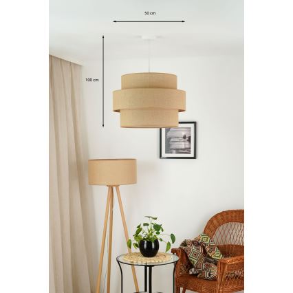Brilagi - Hängeleuchte SPACE YUTE 1xE27/15W/230V d 50 cm beige/weiß