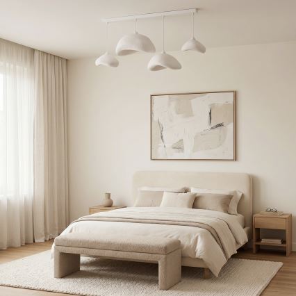 Brilagi - Hängeleuchte WABI SABI an Kabel 4xE27/40W/230V weiß