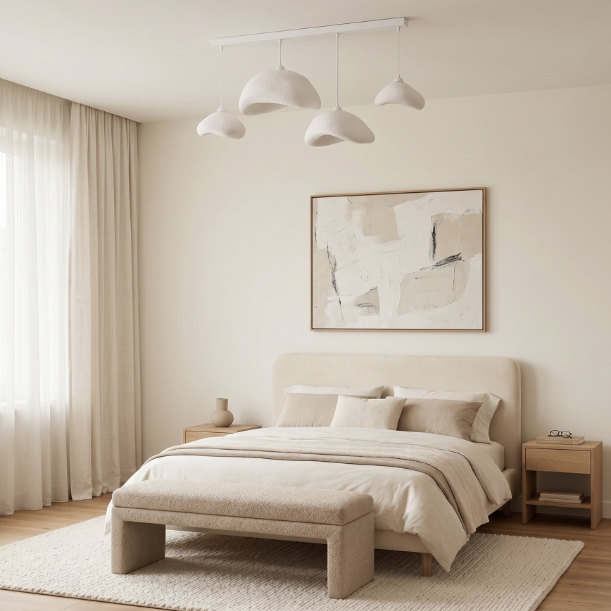 Brilagi - Hängeleuchte WABI SABI an Kabel 4xE27/40W/230V weiß