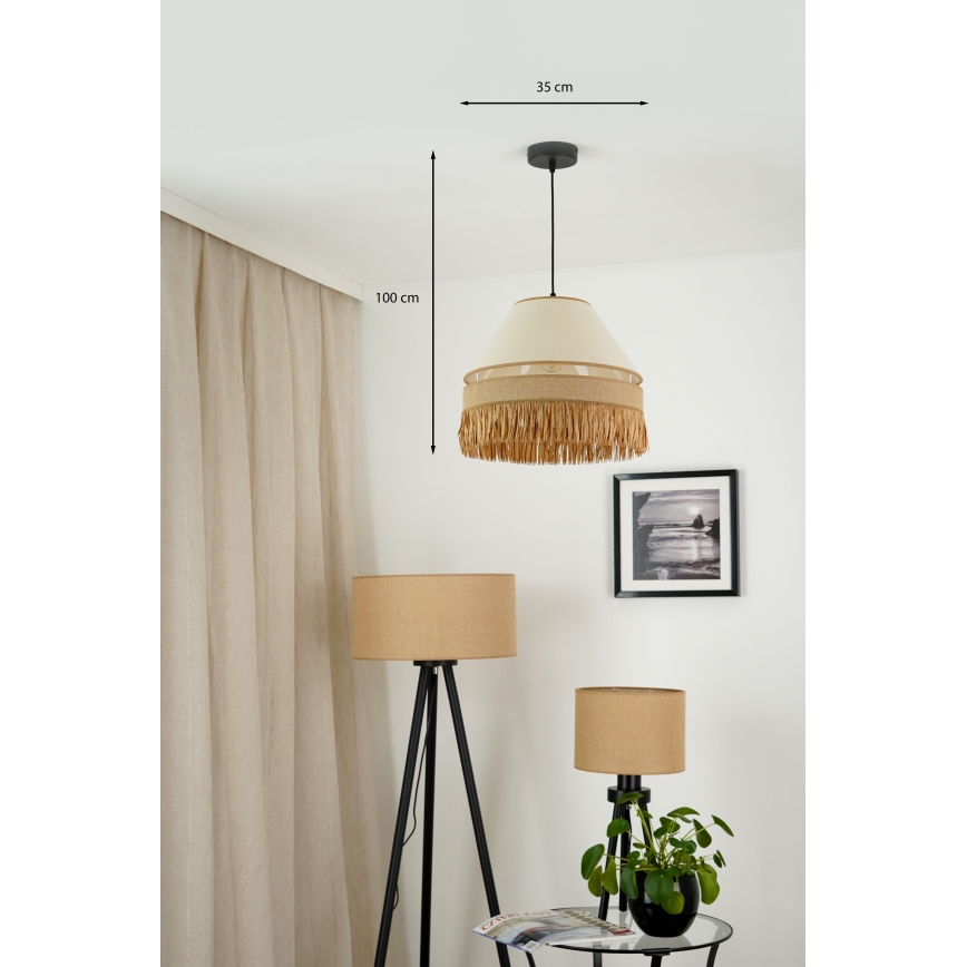 Brilagi - Hängeleuchte WINNETOU AVIGNION 1xE27/15W/230V d 35 cm braun/cremefarben