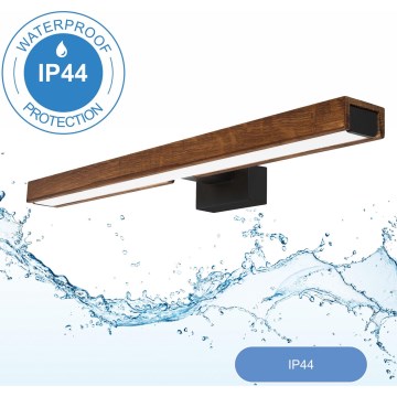 Brilagi - Illuminazione a LED per specchi da bagno WOODY MIRROR LED/12W/230V 60 cm IP44 quercia ciliegio/nero