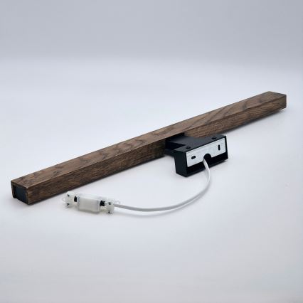 Brilagi - Illuminazione a LED per specchi da bagno WOODY MIRROR LED/12W/230V 60 cm IP44 quercia noce/nero