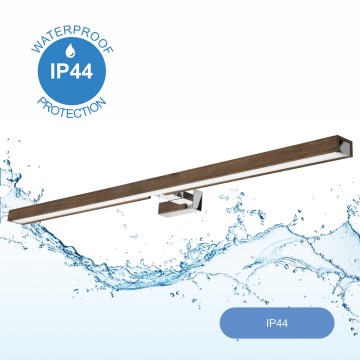 Brilagi - Illuminazione a LED per specchi da bagno WOODY MIRROR LED/15W/230V 90 cm IP44 quercia noce/cromo lucido