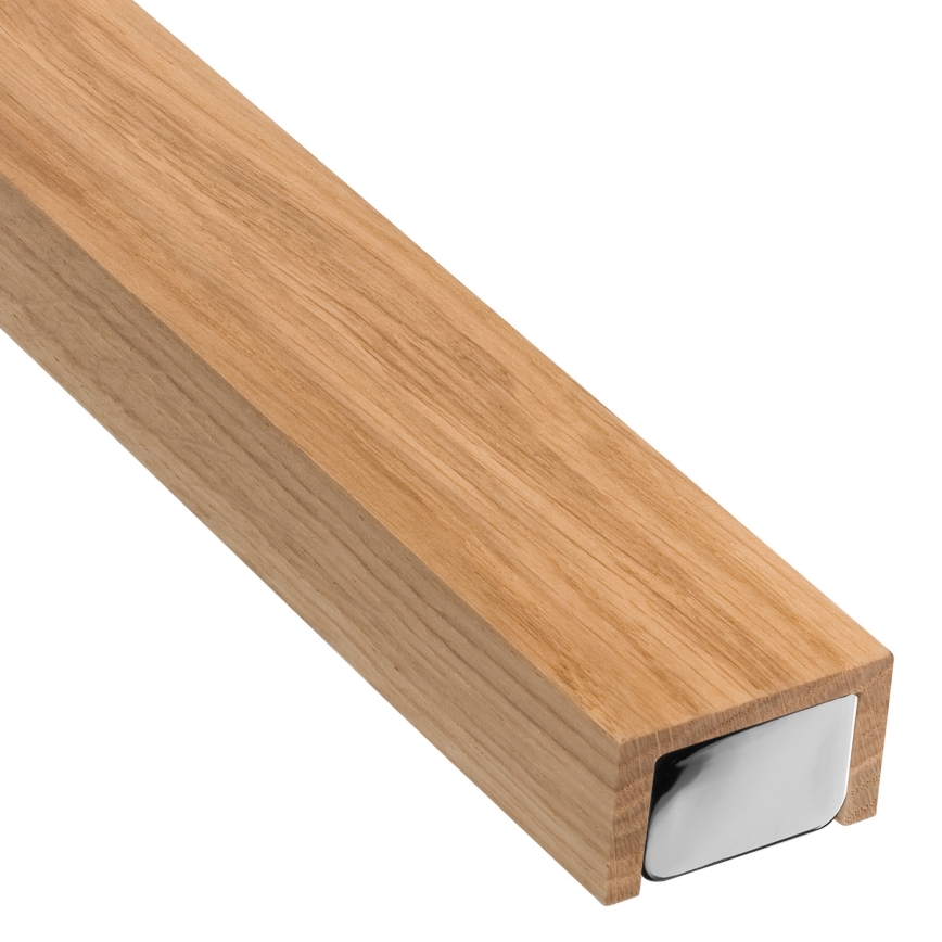 Brilagi - Illuminazione a LED per specchi da bagno WOODY MIRROR LED/15W/230V 90 cm IP44 quercia/cromo lucido