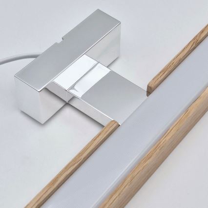 Brilagi - Illuminazione a LED per specchi da bagno WOODY MIRROR LED/15W/230V 90 cm IP44 quercia/cromo lucido