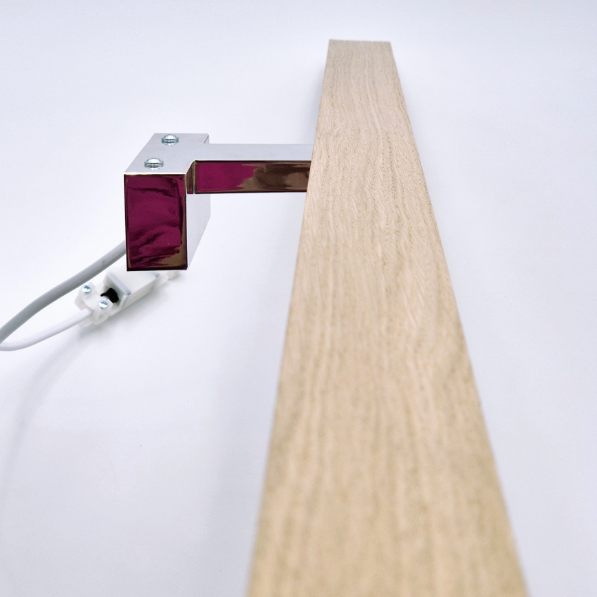 Brilagi - Illuminazione a LED per specchi da bagno WOODY MIRROR LED/15W/230V 90 cm IP44 quercia/cromo lucido