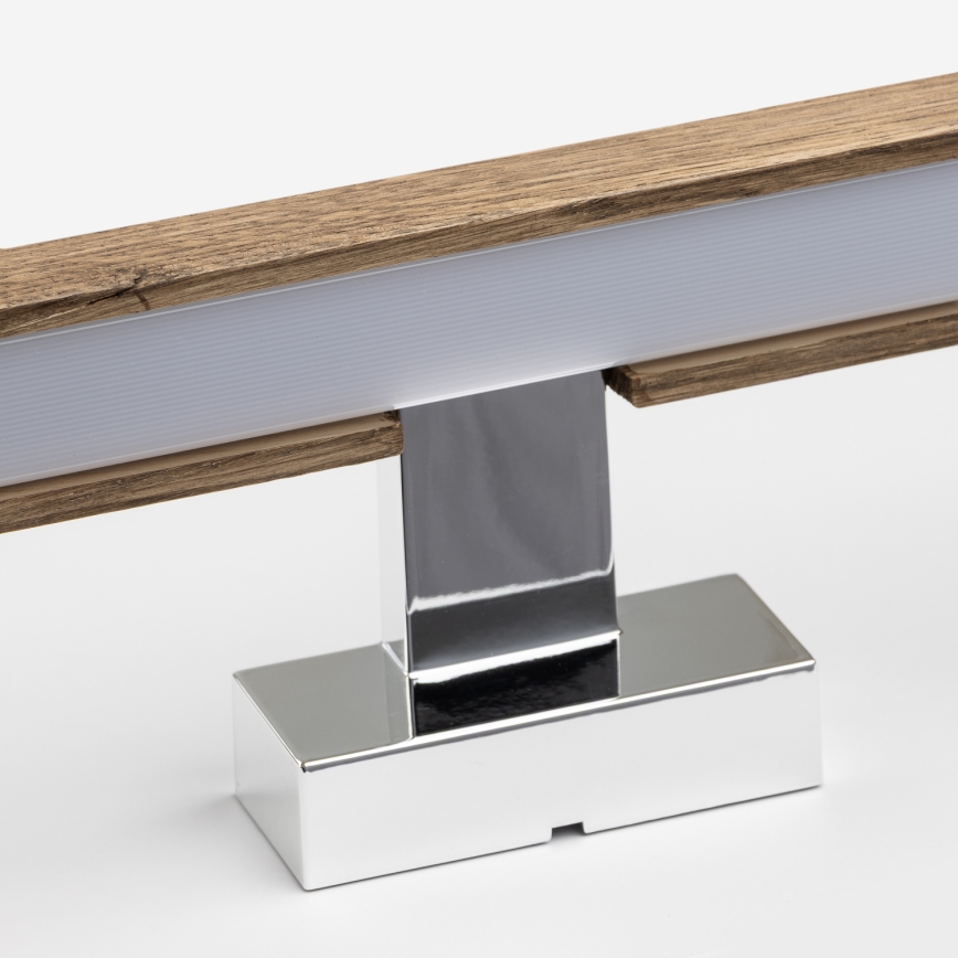 Brilagi - Illuminazione a LED per specchi da bagno WOODY MIRROR LED/15W/230V 90 cm IP44 quercia noce/cromo lucido