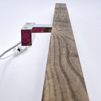 Brilagi - Illuminazione a LED per specchi da bagno WOODY MIRROR LED/15W/230V 90 cm IP44 quercia noce/cromo lucido