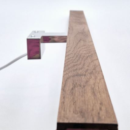 Brilagi - Illuminazione a LED per specchi da bagno WOODY MIRROR LED/15W/230V 90 cm IP44 quercia ciliegio/cromo lucido