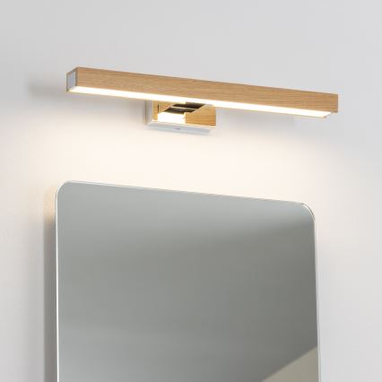 Brilagi - Illuminazione a LED per specchi da bagno WOODY MIRROR LED/8W/230V 40 cm IP44 quercia/cromo lucido